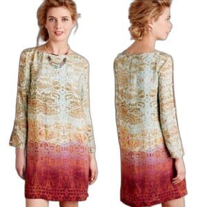 Anthropologie Cleome Ombré Silk Dress Size XS